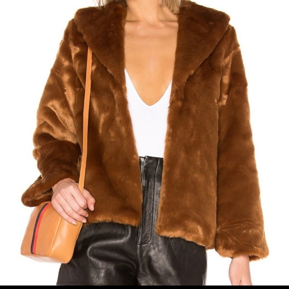 Amuse Society Fur Ever Mine Jacket, M, Copper - Picture 2 of 5